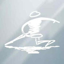Disc Golf Player Sports WHITE THROWER RIGHT HAND LOGO Die Cut Vinyl Decal NEW