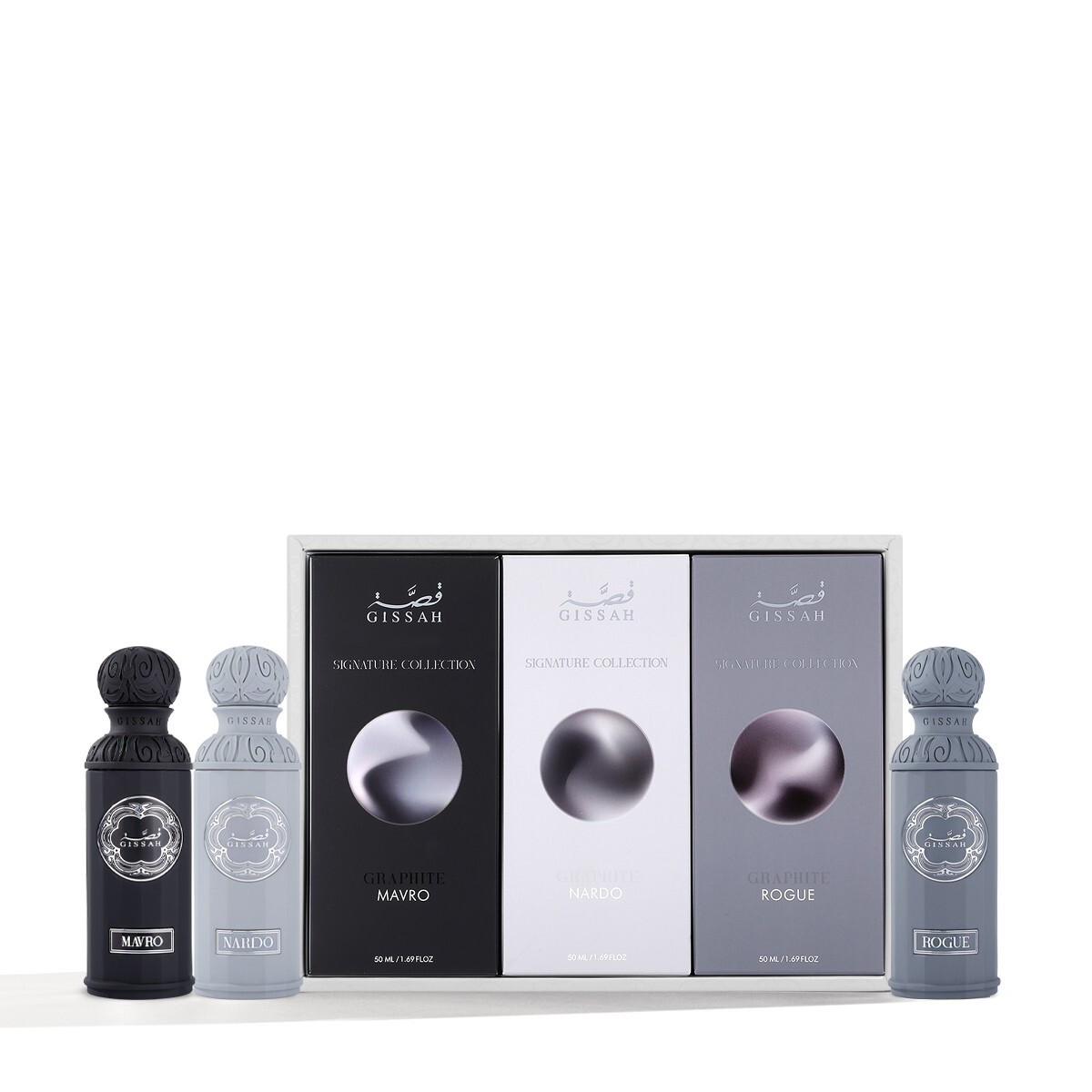 ギッサ　Gissah GRAPHITE 香水セット 3×50ml 中東香水 Graphite Set by Gissah Fragrances 3x 50ml Sprays - Express