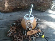 Coquimbo Futbol Chileno - Hand Made Gourd + Straw Logo + BONUS SPOON Yerba Mate