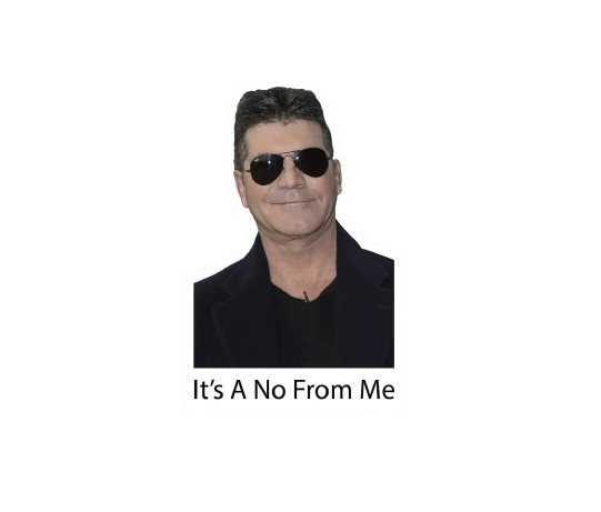 It's A No From Me Sticker Decal