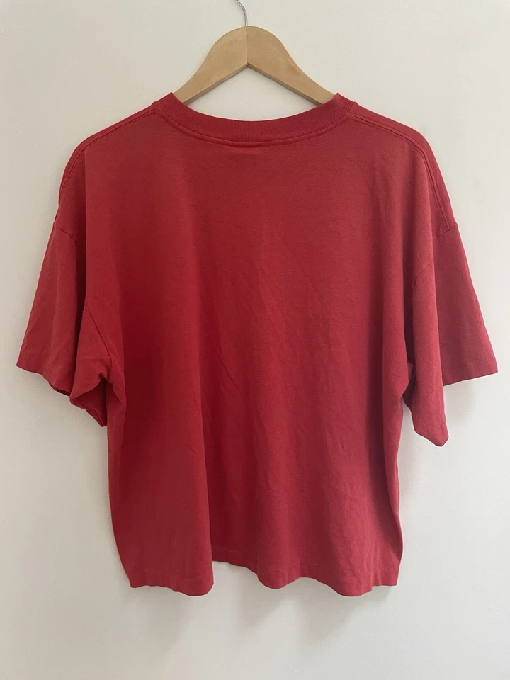 Disney Womens Mickey Mouse Graphic Cotton Blend Crew Neck Short Sleeve Shirt Red - Image 3 of 3