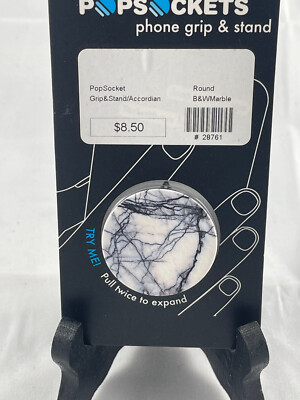 Authentic PopSockets round b&w Marble PopSocket  Phone Holder Grip