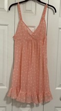 Oscar de la Renta Pink Label Nightgown Size L Peach Ivory Sheer Adjust Straps