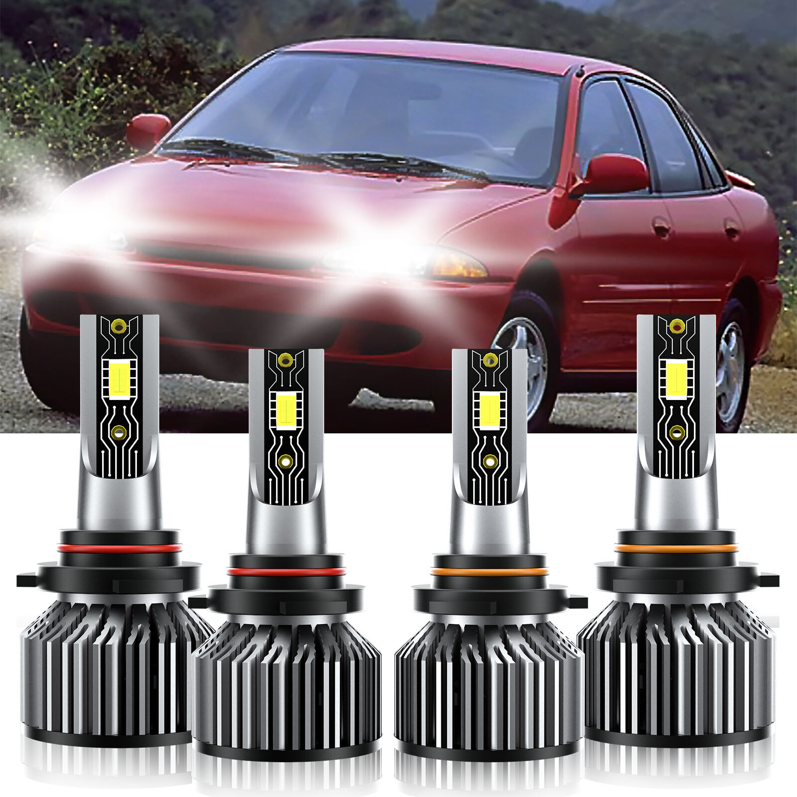 For Eagle Summit 1989-1992 9005 9006 LED Headlight Combo High Low Bulb 6500K