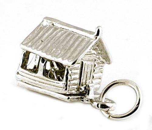 STERLING SILVER OPENING GARDEN SHED CHARM  - Picture 1 of 3