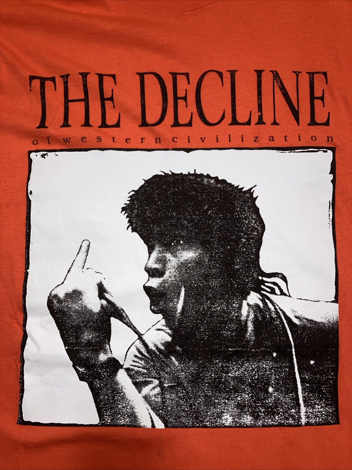 Supreme Black Flag Decline Of Western Civilization Tee Shirt Orange Rock Size L