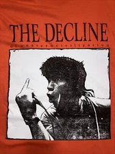 Supreme Black Flag Decline Of Western Civilization Tee Shirt Orange Rock Size L