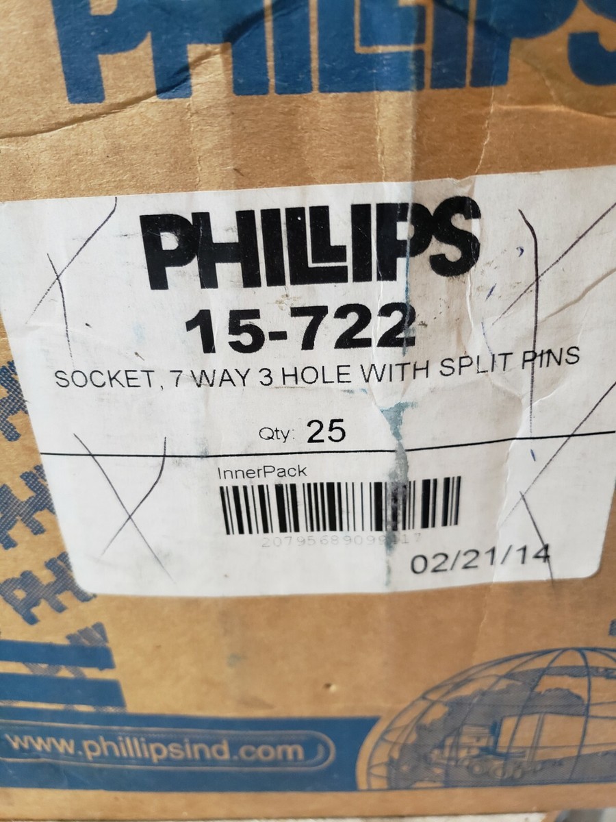 Phillips 15-722 Socket 7 Pin, Split Pin 3 Wire Insertion | eBay
