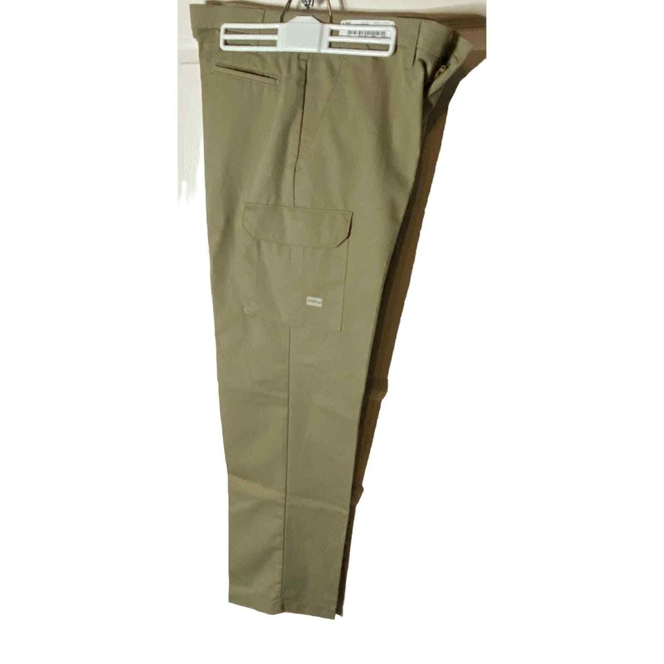 Softwill UniFirst Pants Men’s 36x32. Khaki Cargo Pocket Work Uniform