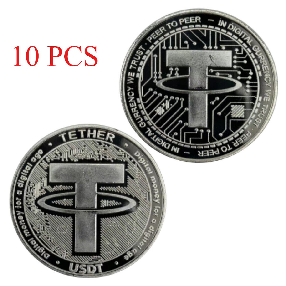 10 pcs Virtual Digital USDT Coin Challenge Coin Game Coin Commemorative Coin  | eBay