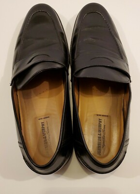 Johnston Murphy Signature Series Black Leather Penny Loafer  display picture 3