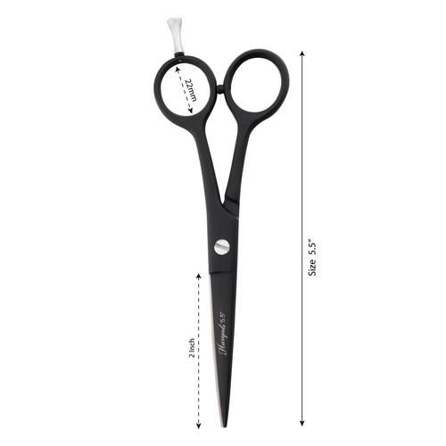 Peluquería profesional tijera corte de pelo salón navaja afilada negra 5,5 - Imagen 3 de 6