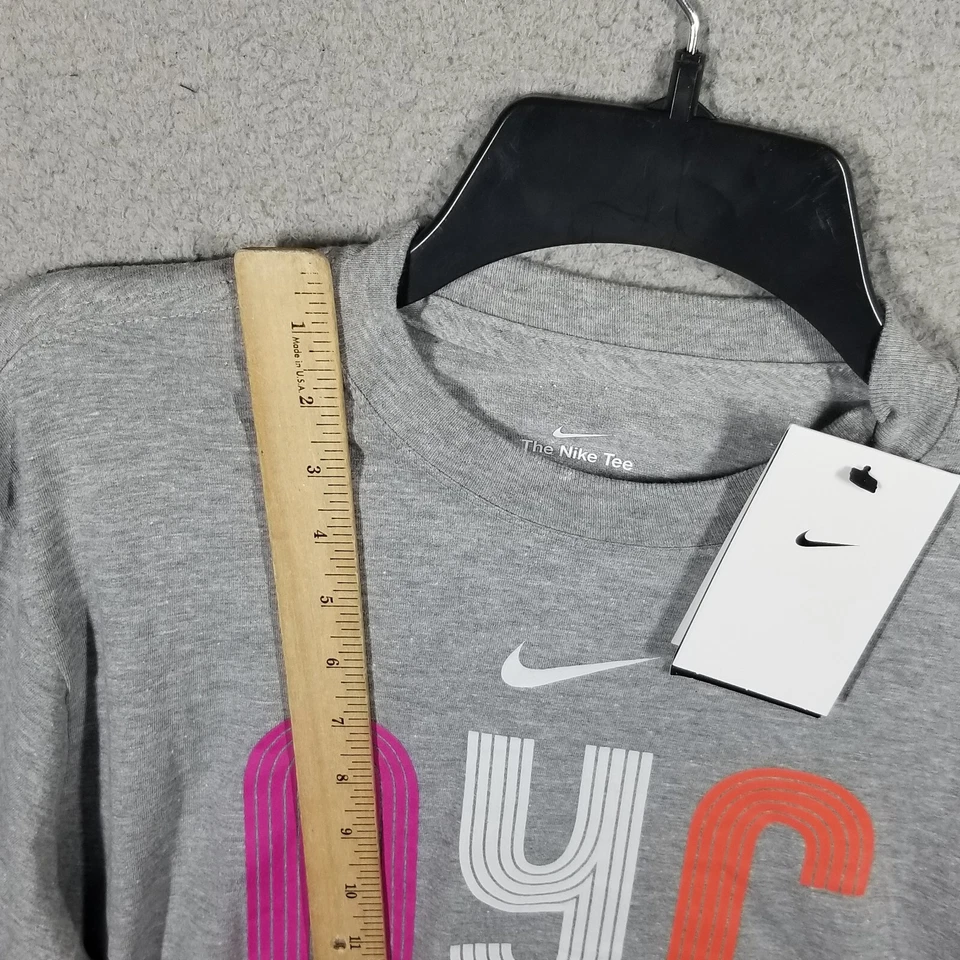 Nike Mujer Tenis Boxy Manga Larga Camiseta Pequeña W12408 Gris Calce Suelto Nueva Foto 4 de 4