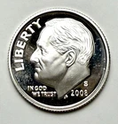 2008 S Silver Proof Roosevelt Dime, 90% Silver, $0.99 Start