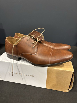 Call It Spring Dress Shoes Men s 10.5 Light Brown Derby Cap Toe Lace Up Philip28