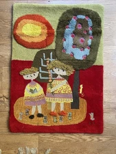 VINTAGE MID CENTURY MODERN EVELYN ACKERMAN ERA INDUSTRIES TAPESTRY WALL HANGING