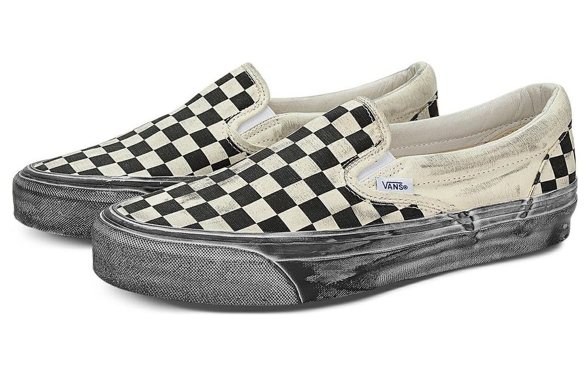 Vans Vault Ua Og Classic Slip On Lx Stressed Black Checkerboard