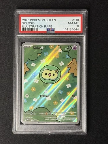 Pokémon Solosis “Booger  Mew” Black Bolt EN Illustration Rare PSA 8 NM-MT