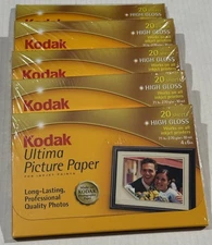 New Kodak Ultima Picture Paper for Inkjet Printers 20 - 4x6” ColorLast Lot Of 5
