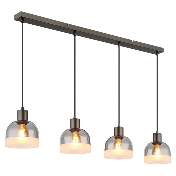 Pendelleuchte HäNgelampe Esszimmerlampe Schwarz HöHenverstellbar Glas H 120 Cm-image