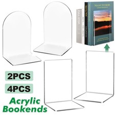 1/2 Pair of Plastic Bookend Anti Slip Book End Stand Support Office School Home