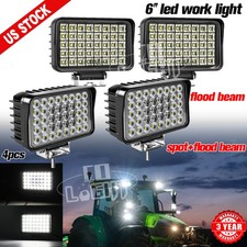 4pcs 6 Led Headlight Work Lights Spot Combo Fit Various Jcb John Deere Tractor