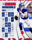 NEW YORK GIANTS 2026 NFL Football Schedule HUGE FRIDGE MAGNET 8" x 10"