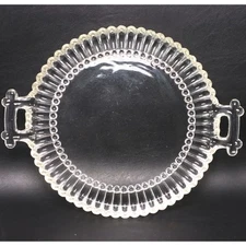 Jeannette Glass National Clear Handled 8" Tray Vin