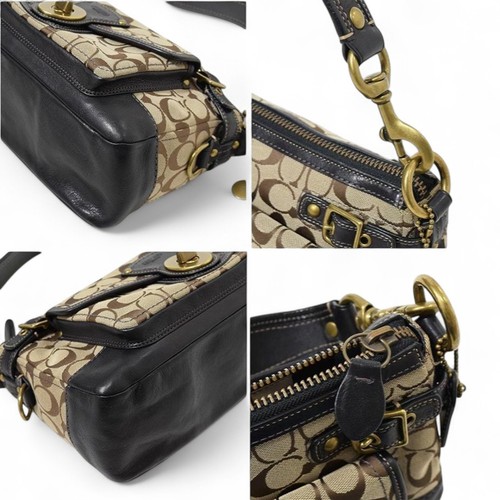 Coach Legacy 65th 11140 Schultertasche Signature Beige Schwarz Canvas Y2K Japan - Bild 6 von 9