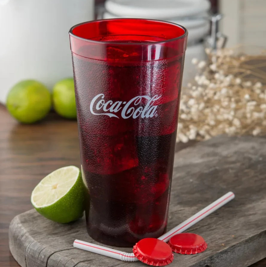 Coca Cola Restaurant Red Plastic Tumblers 16oz PACK of 6