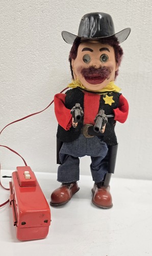 1950 Cragston Sheriff Remote Control Cowboy Toy With Original Box. WORKS!!