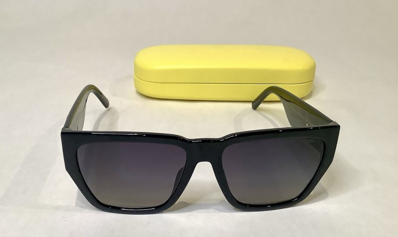 MARC JACOBS MARC 646/S Women's Polarized Rectangle Sunglasses Black/Gray 145mm
