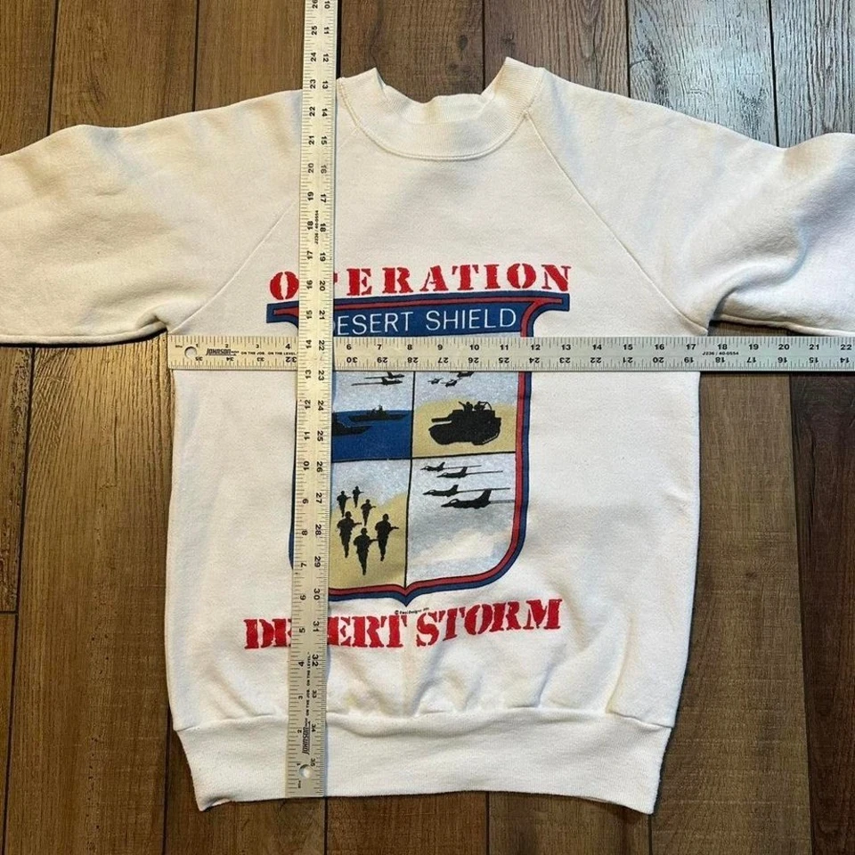 Sudadera De Colección Desert Storm Cuello Redondo Para Hombre Pequeña Hecha en EE. UU. Foto 4 de 4