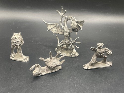 Lot of 4 Ral Partha Die Cast Figures jabberwocky and more
