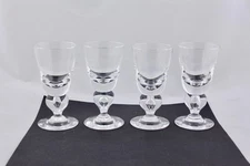 SET OF 4 STEUBEN CRYSTAL BALUSTER TEARDROP STEM 5" WINE GLASSES - MINT