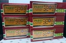 LGB 4074 PABST BEER Refrigerator Reefer Cars NEW/LN/Box G Scale 6 Total Lot