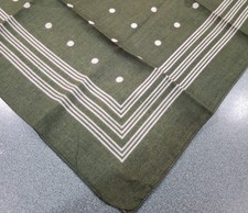 Vintage Olive Green Bandana 100 Cotton Hankie Made in Germany