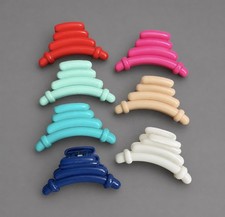 Vintage 80s/90s Lot of 7 Plastic Claw Hair Clips in Rainbow Colors
