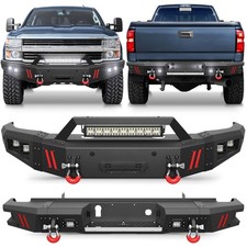 Off-road Front Rear Bumper For 15-19 Chevy Silverado 25003500 Hd Wwinch Plate