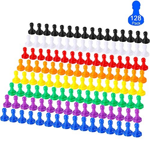 128 Pezzi Pezzi Gioco da Tavolo Pezzi Pedine Plastica Multicolore Gioco Pezzi per Giochi da Tavolo - Foto 2 di 7