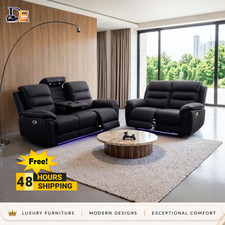 Electric Recliner Sofa Set 3+2 Seater Sofa With USB Type C Reading & LED Lights