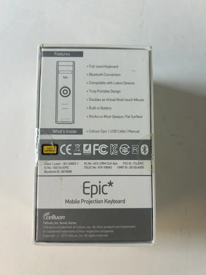 Epic Mobile Projection Keyboard by Celluon Magic Cube Qwerty Bluetooth Black New - Image 2 of 4