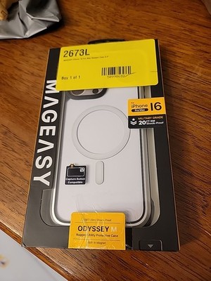 MAGEASY Designed for iPhone 16 Pro Max Case Silver 6.9''- 20ft Drop Protection