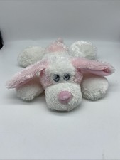 Aurora Baby Plush Puppy Dog White Pink Floppy Ears Stuffed Animal 8 Inch Toy