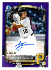 Adonys Guzman 2025 Bowman Chrome Draft 1st Year Purple Refractor Autograph /250