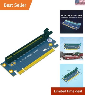 Universal PCIe 16X Extender Card - Gold-Plated Connections, 90-Degree Design