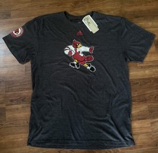 Louisville Cardinals Football Adidas Short Sleeve Shirt Mens Large Dark Gray NWT