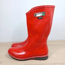 Bogs Berkley Boots Women 10 Red Waterproof Rubber Pull On Rain Tall Garden Farm