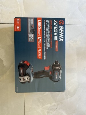Senix 20V Brushless Impact Driver PDIX2-M2 Kit, Battery, Charger, Soft Bag