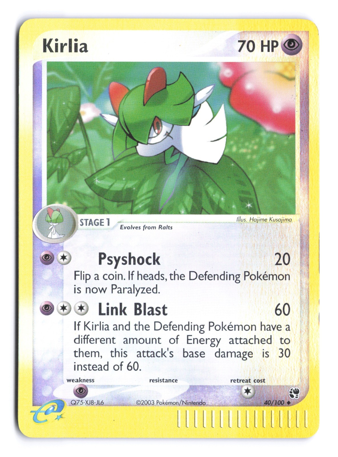 Pokémon TCG Kirlia 40/100 EX Sandstorm Stage 1 70HP Uncommon Reverse Holo Foil